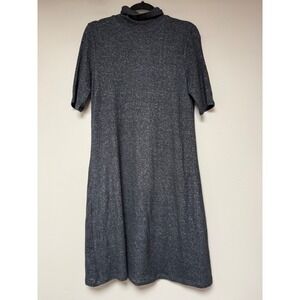 Philosophy Dress Womens Medium Gray Excellent Marled Mock Neck Half Zip Shift